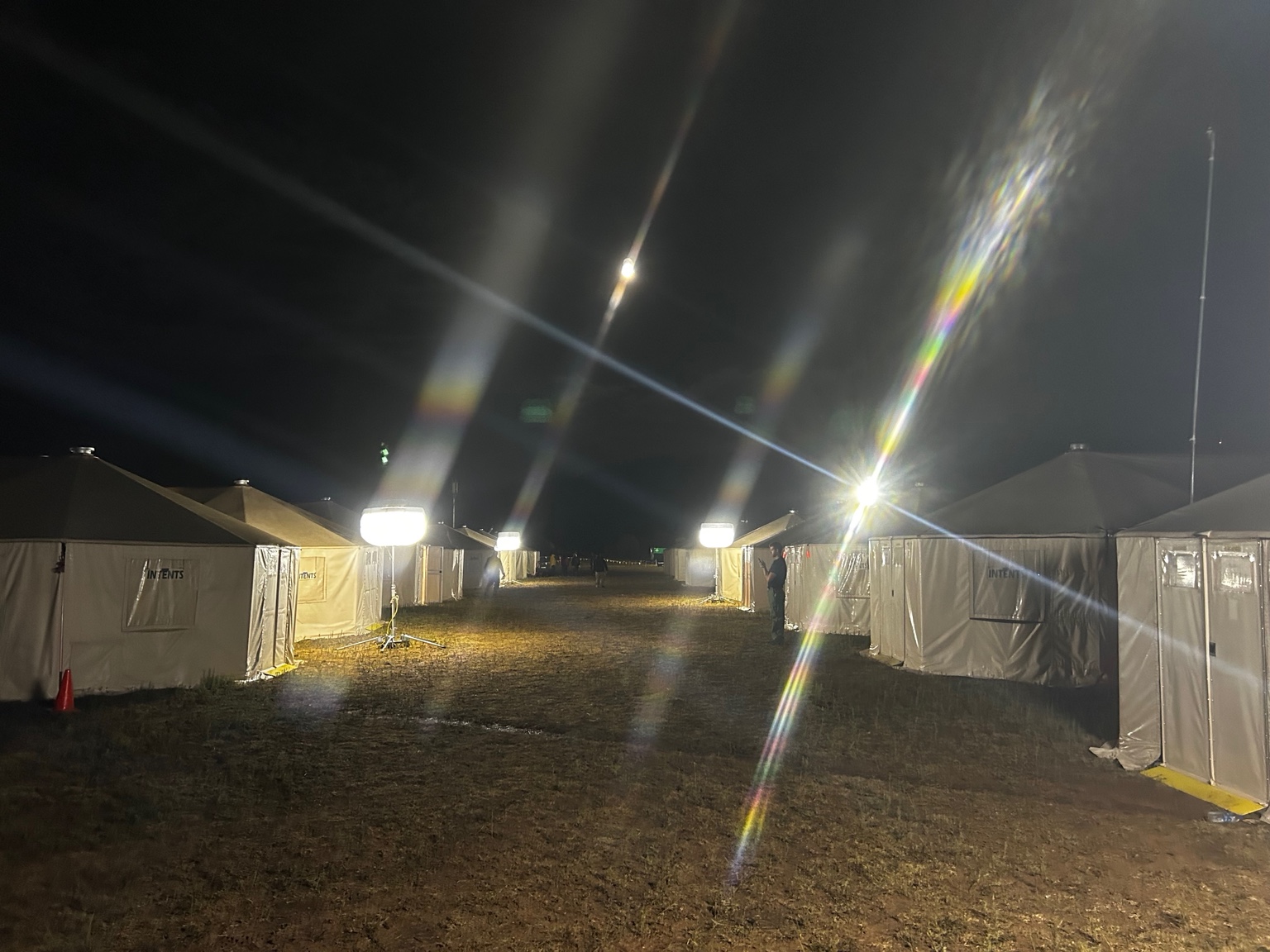 Portable lighting supporting nighttime tent setup
