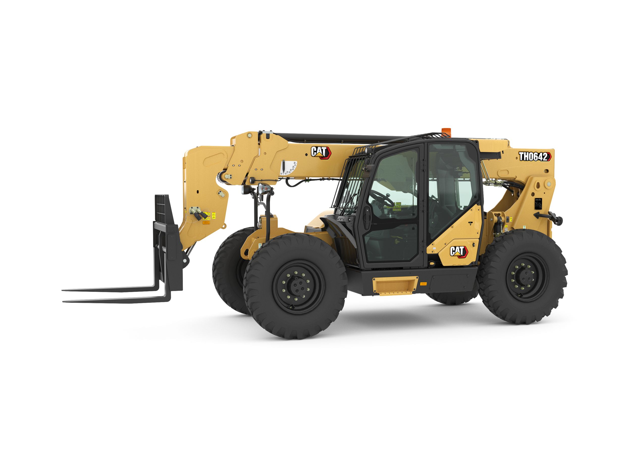 CAT telehandler forklift with extended forks